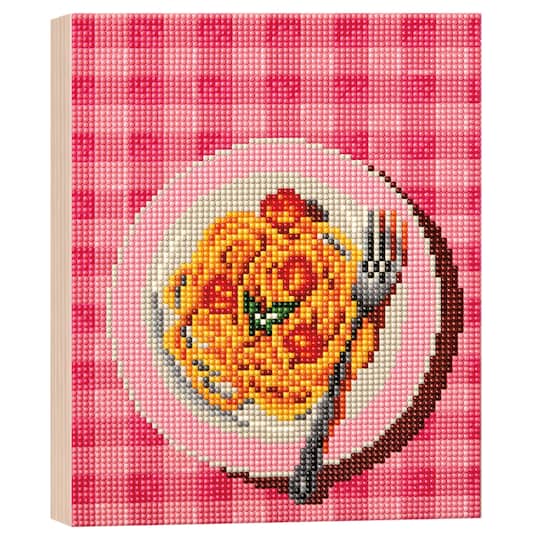 8" x 10" Pasta Noodles Wood Plank Diamond Art Kit by Make Market®